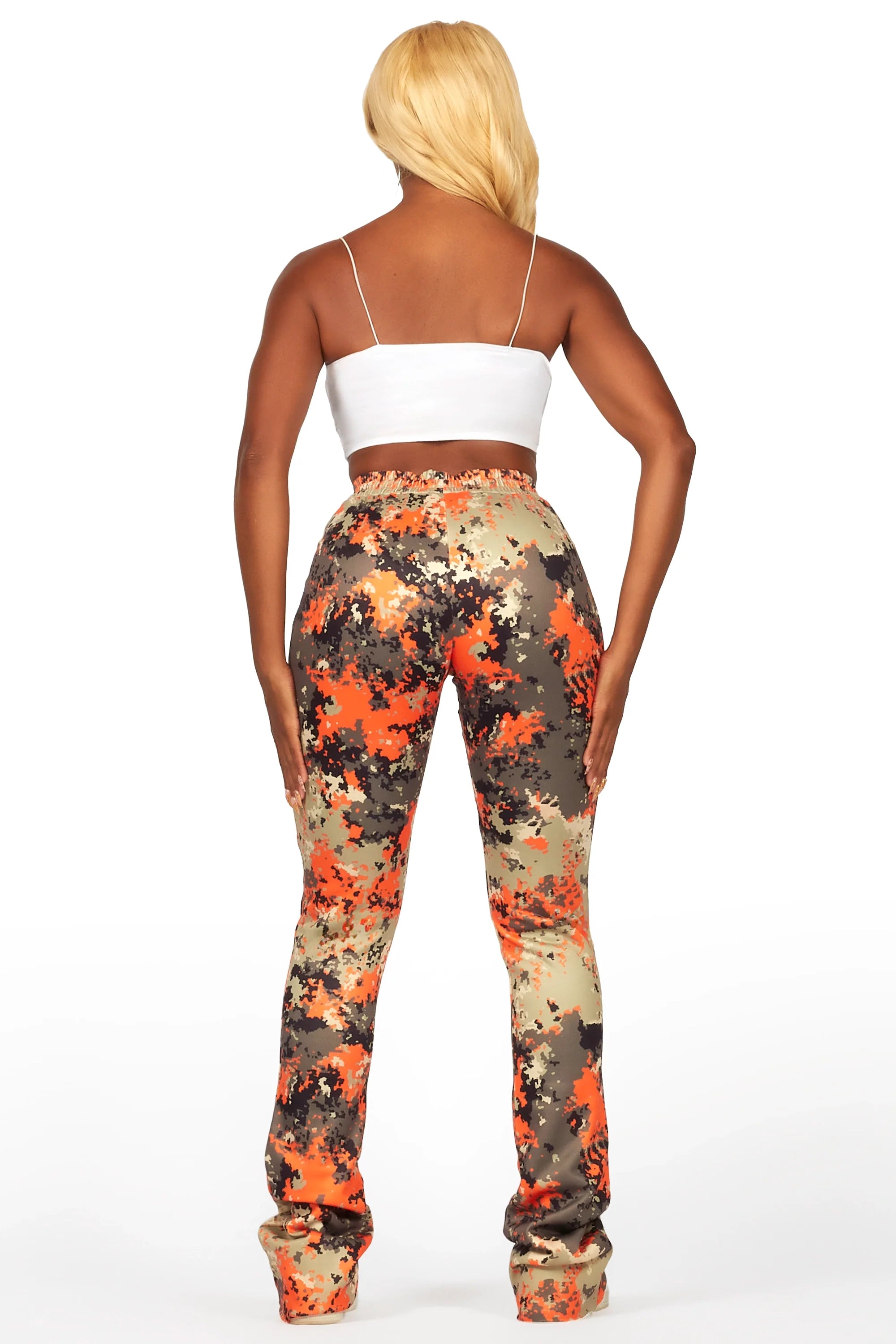 Juliana Orange Digital Camo Super Stacked Track Pant