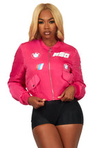 Dontheria Hot Pink Bomber Jacket