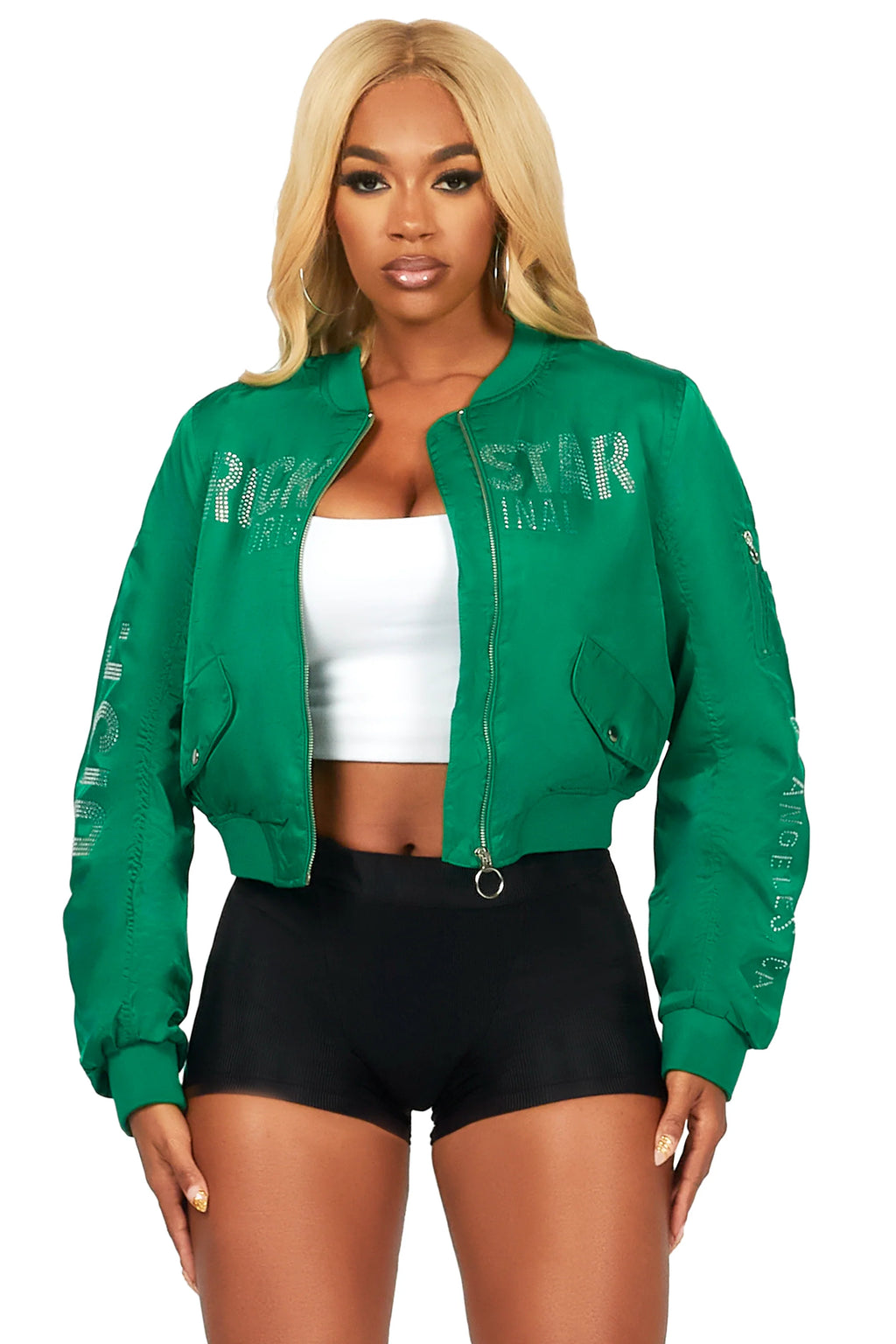 Charneisa Green Bomber Jacket