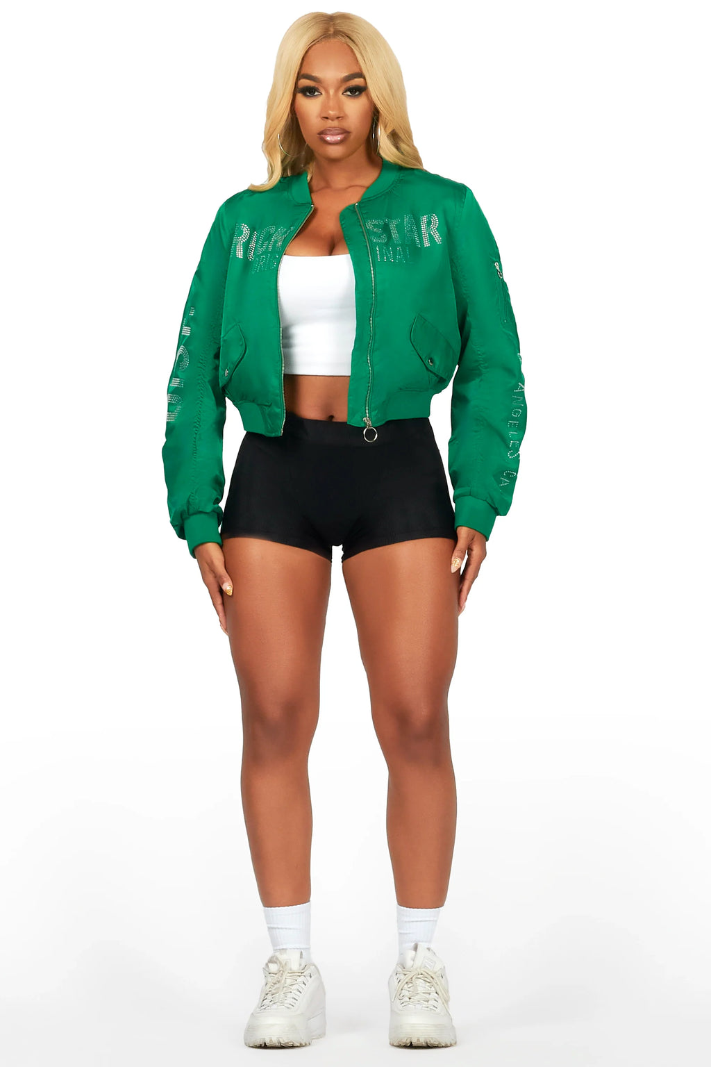 Charneisa Green Bomber Jacket