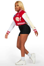 Brelynn Red Varsity Jacket