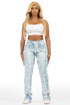 Taquila Light Wash Stacked Flare Jean