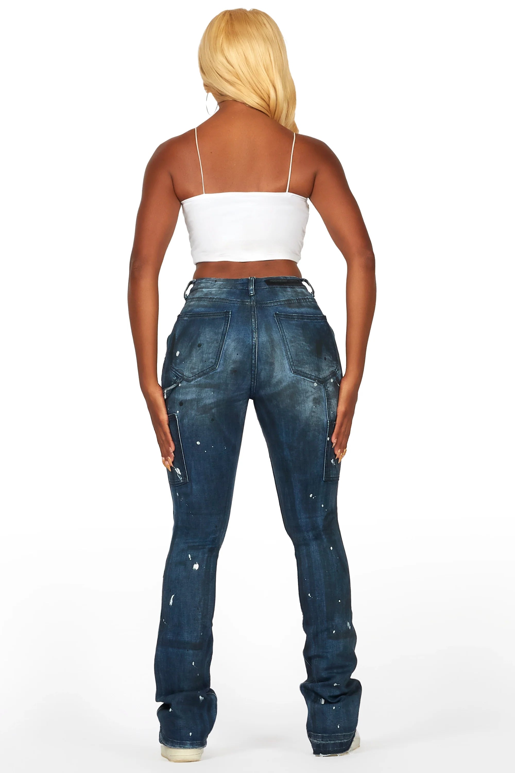 Miesha Light Wash Stacked Flare Jean