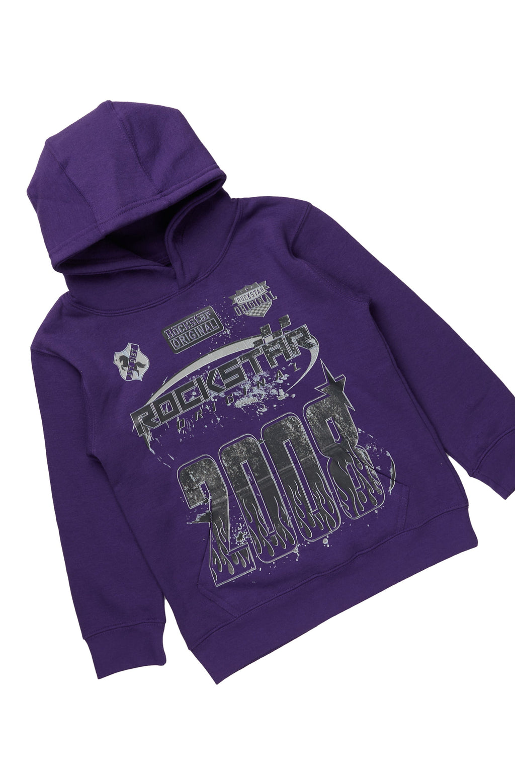 Boys Amos Purple Hoodie/Stacked Flare Jean Set