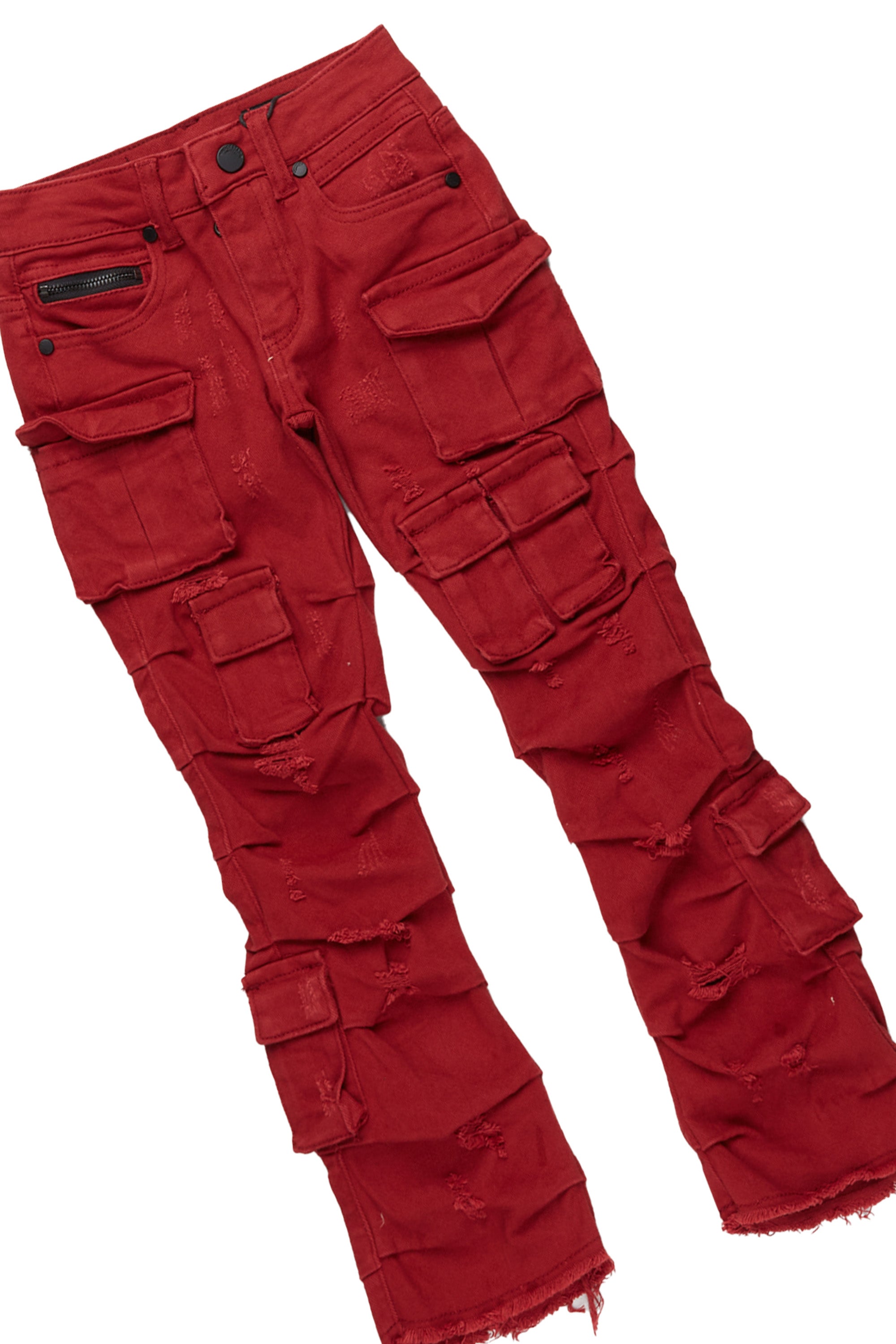 Boys Bloke Vintage Navy Hoodie/Stacked Flare Jean Set