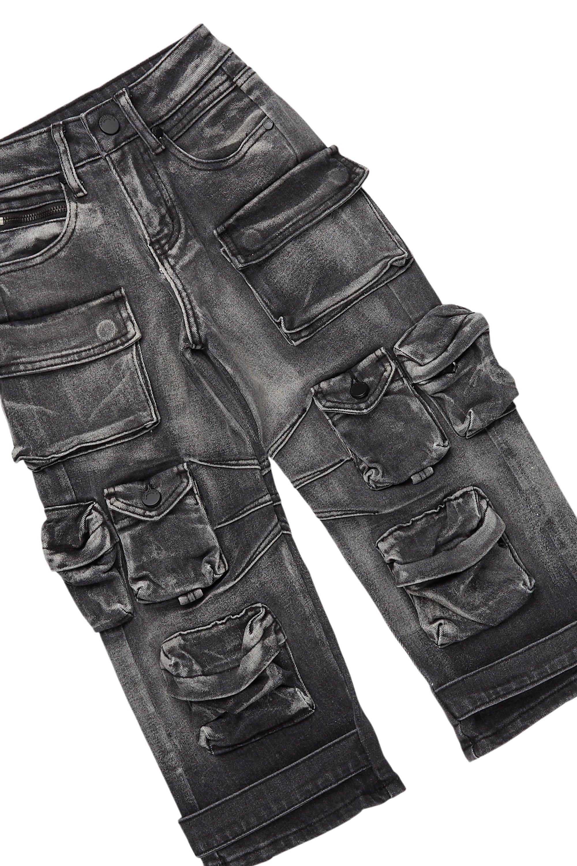 Boys Fields Vintage Grey Hoodie/Baggy Fit Jean Set