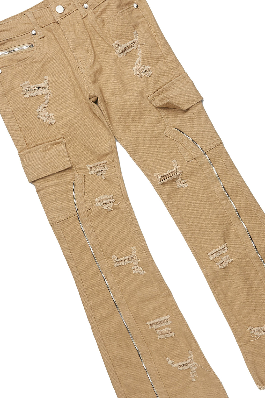 Boys Grill Beige/Red T-Shirt/Stacked Flare Jean Set