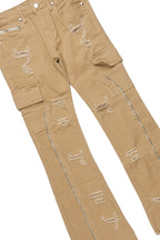 Boys Grill Beige/Red T-Shirt/Stacked Flare Jean Set