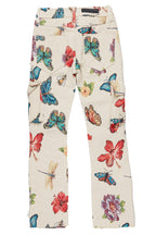 Girls Alora Beige Multi Tapestry Stacked Flare Jean