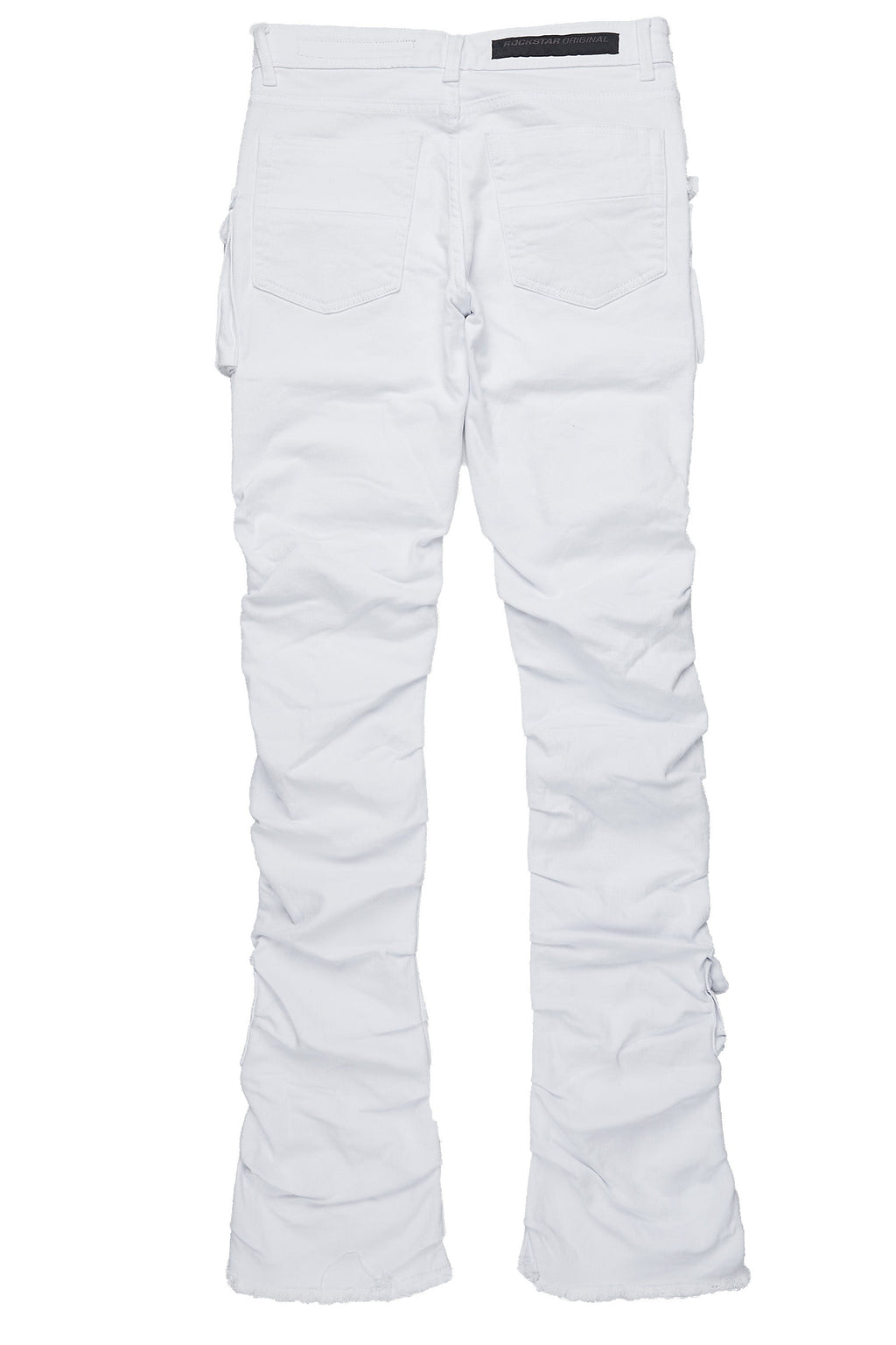 Gentry White Stacked Flare Jean
