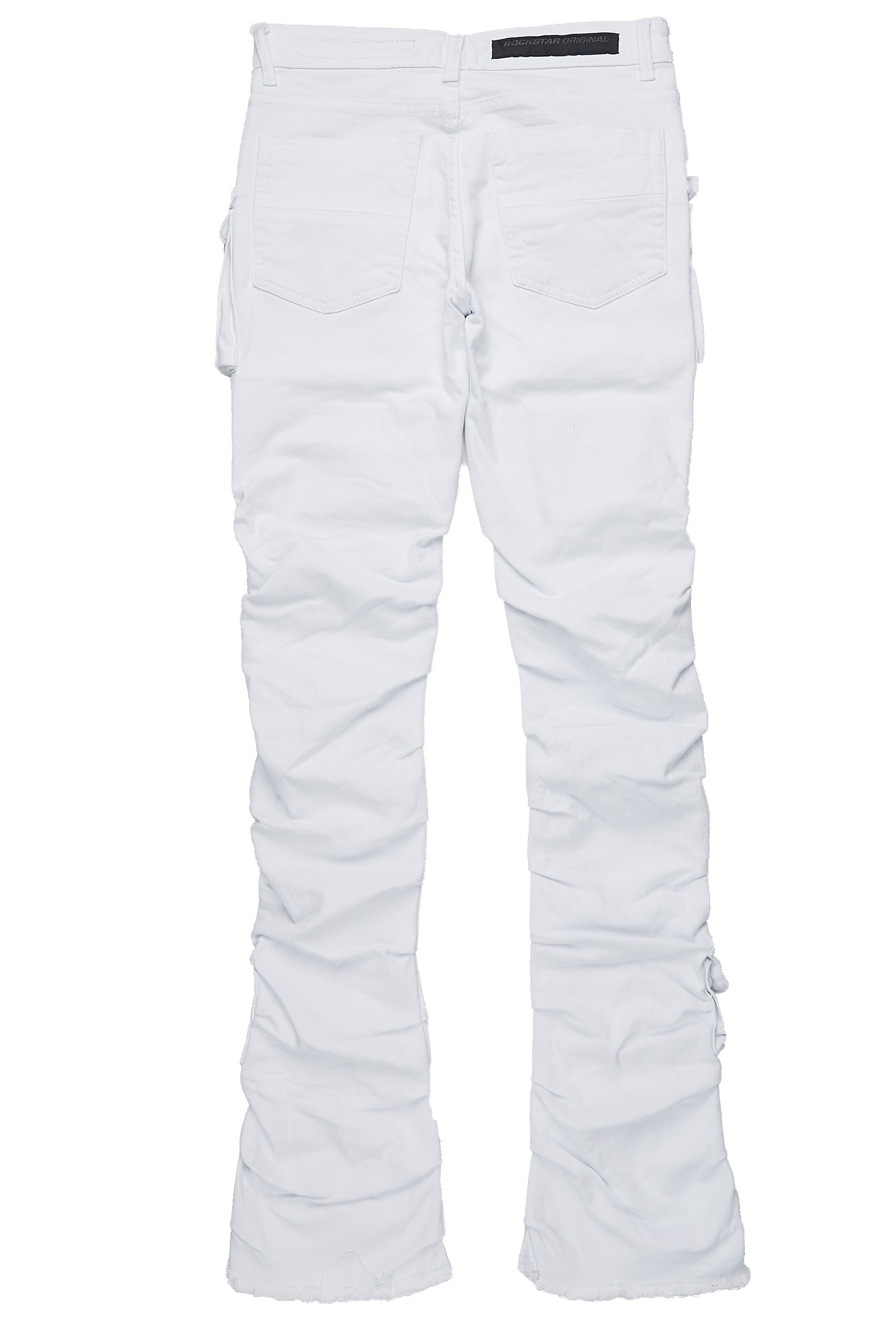 Gentry White Stacked Flare Jean