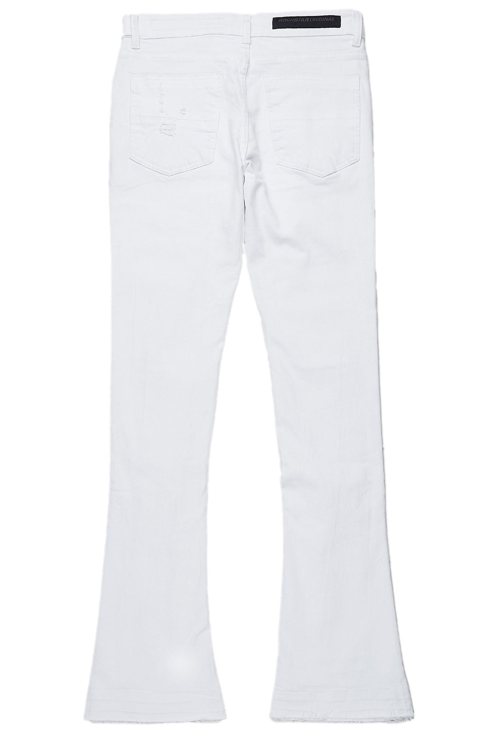 Holibert White Stacked Flare Jean