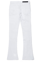 Holibert White Stacked Flare Jean