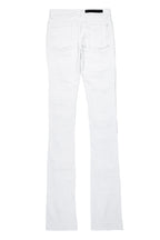 Pooja White Super Stacked Flare Jean