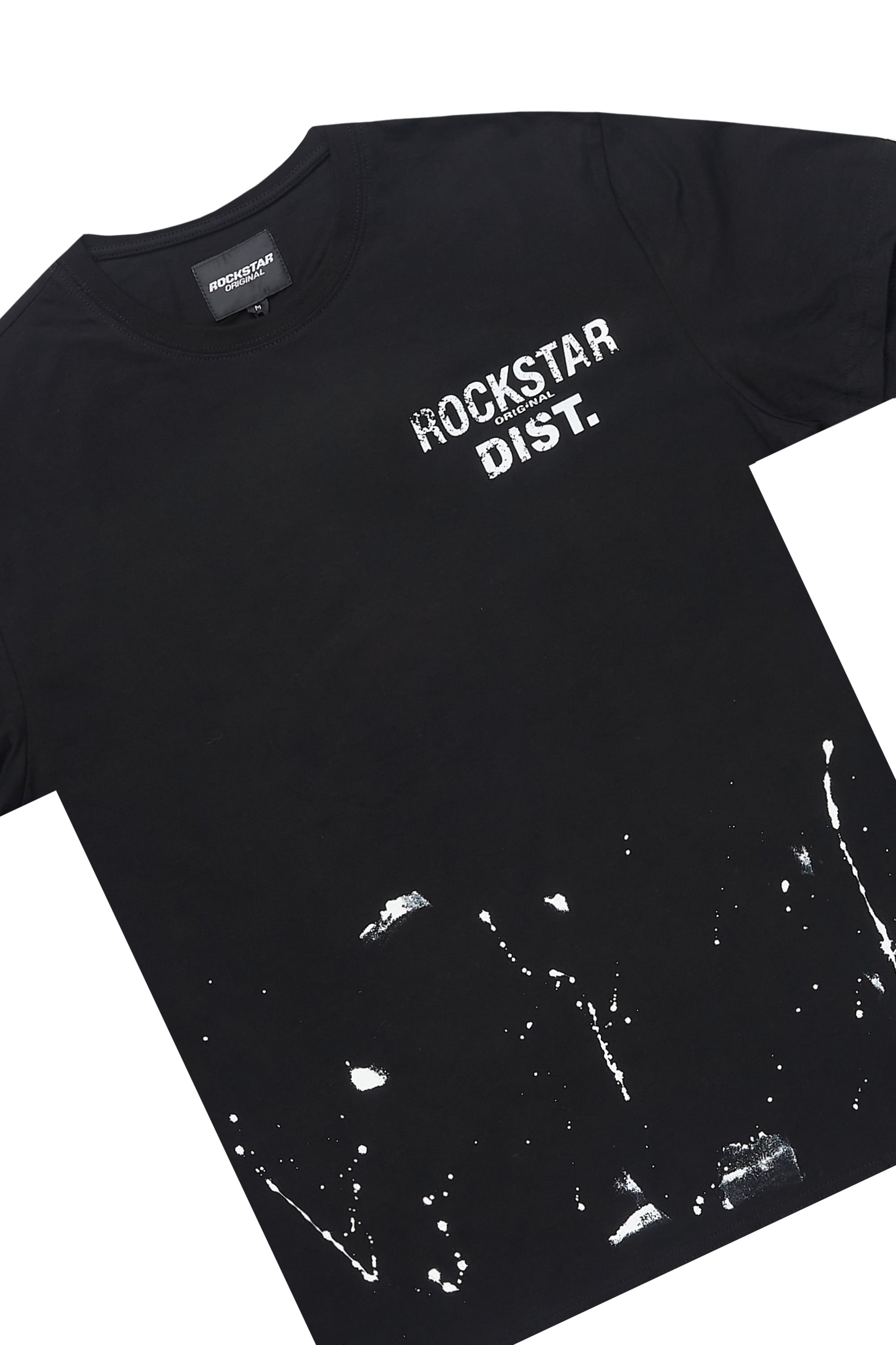 Raffer Black/White T-Shirt Cargo Shorts Set