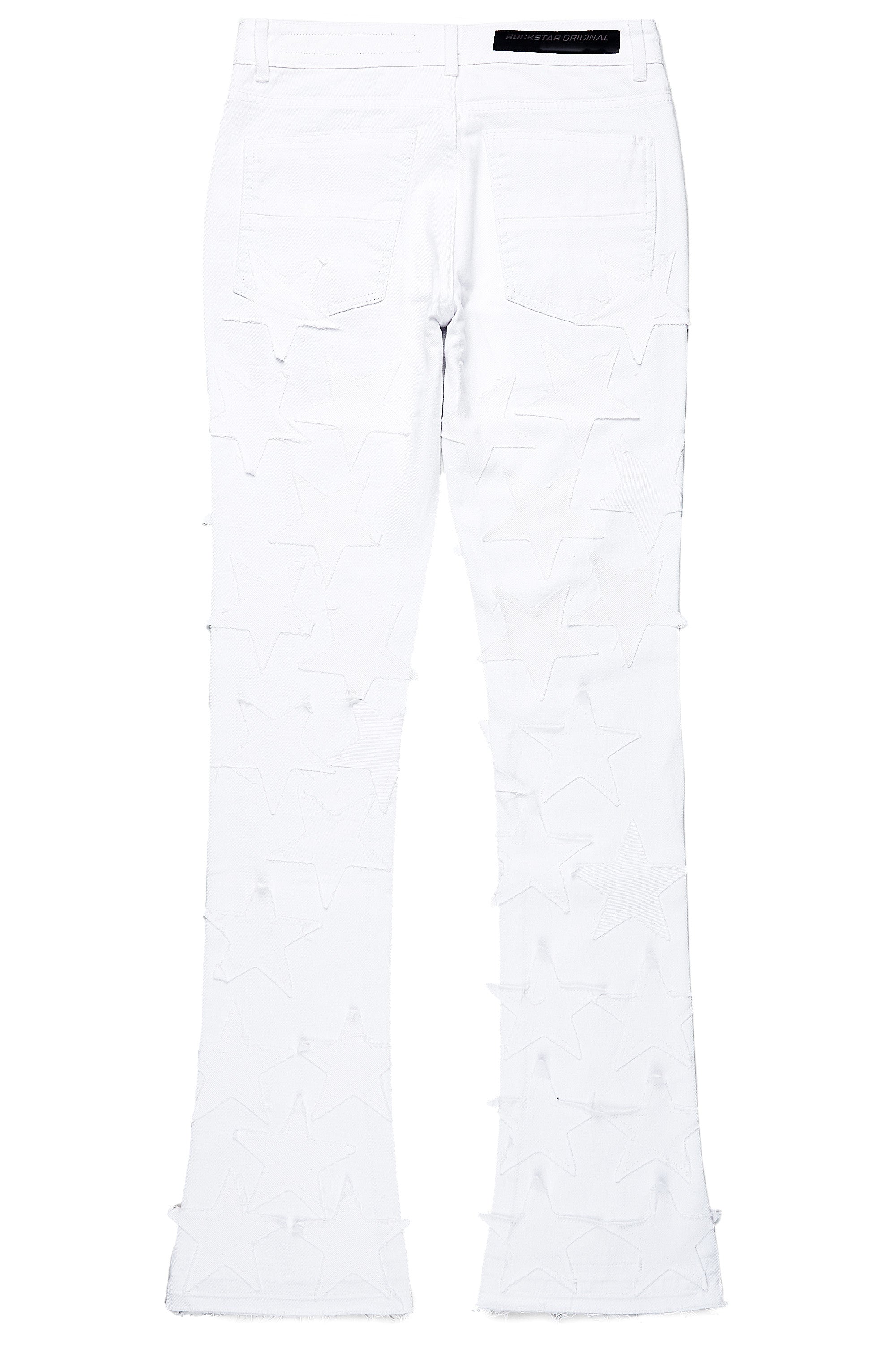 StarLane White Stacked Flare Jean