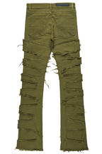 Shake Green Stacked Flare Jean
