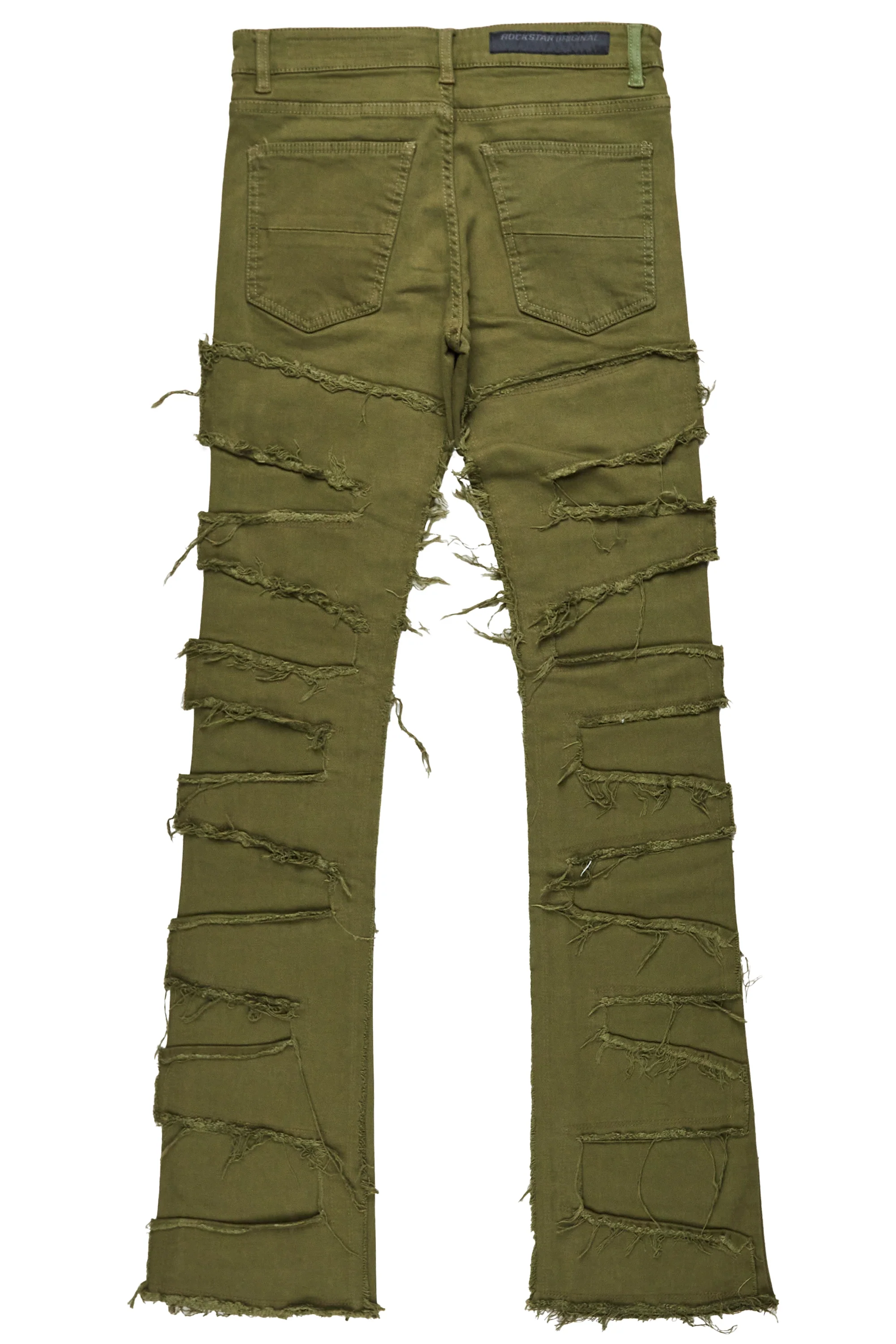 Shake Green Stacked Flare Jean
