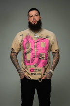 Nesta Beige Oversized Graphic T-Shirt