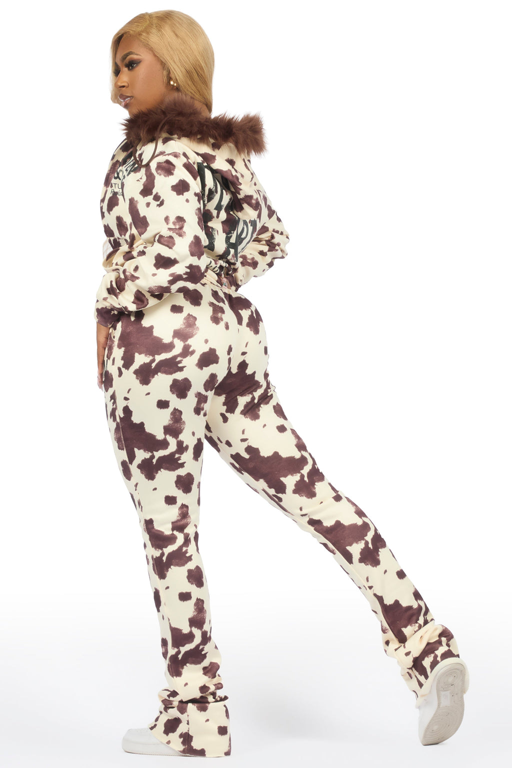 Benita Cow Print Super Stacked Trackset