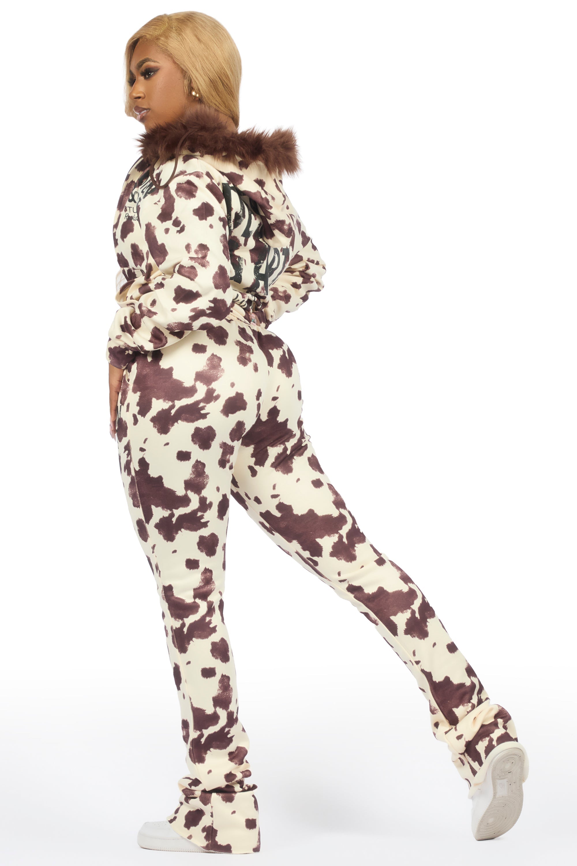Benita Cow Print Super Stacked Trackset