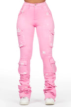 Alloy Pink Painted Super Stacked Jean
