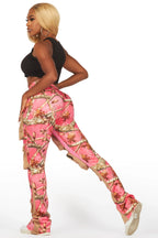 Norika Pink Tree Camo Stacked Track Pant