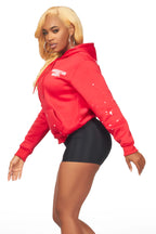 Nylia Red Oversized Hoodie