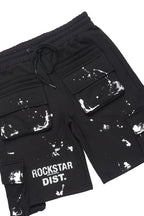 Raffer Black/White T-Shirt Cargo Shorts Set