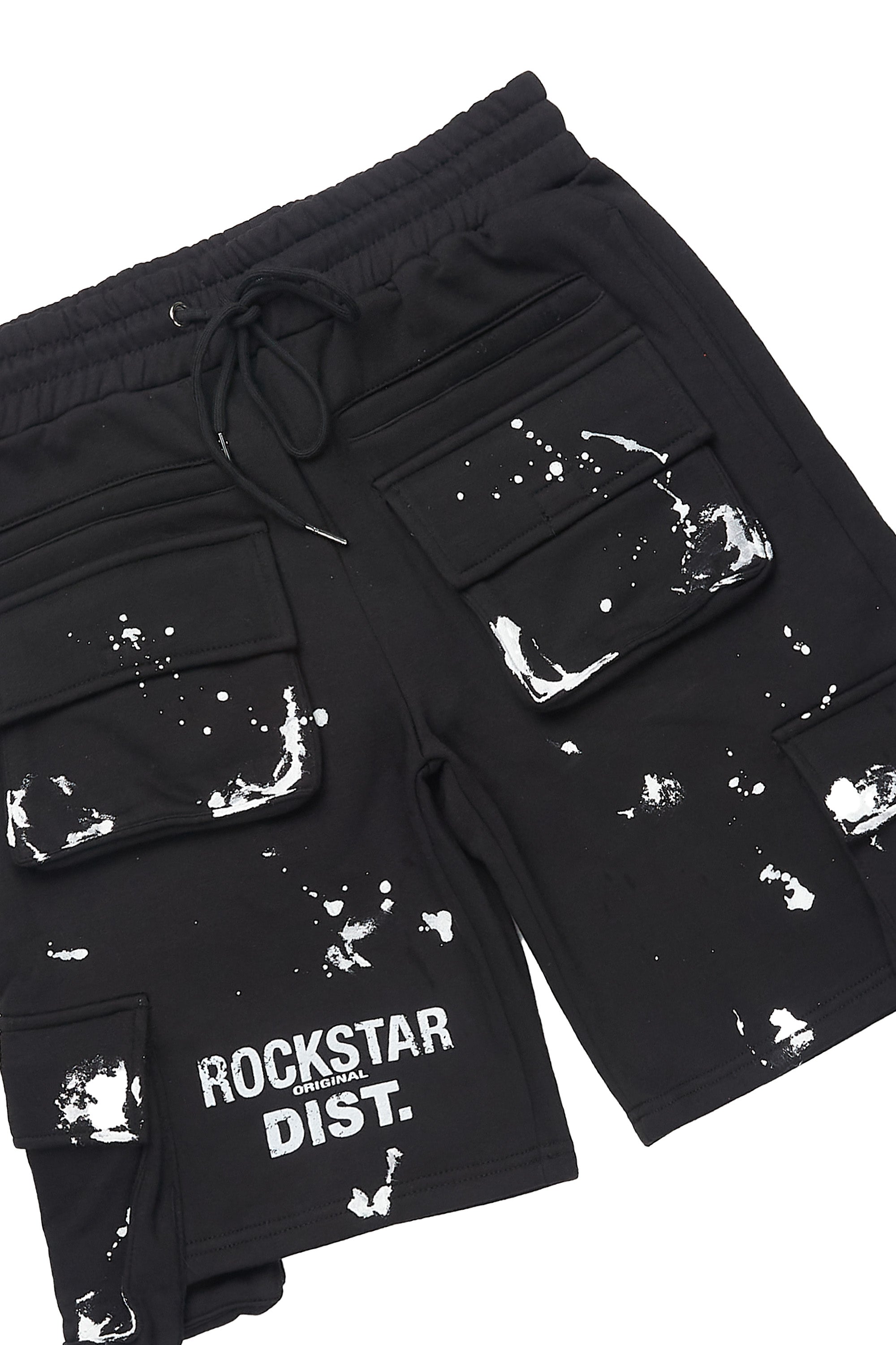 Raffer Black/White T-Shirt Cargo Shorts Set