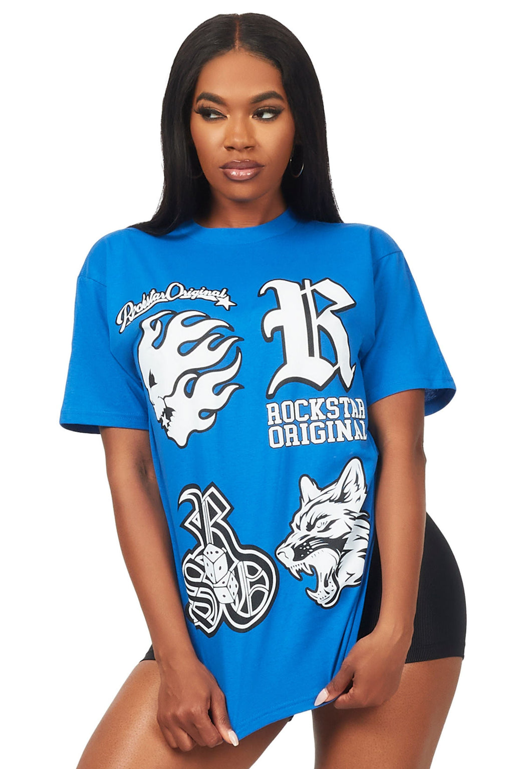 Izzo Royal Blue Oversized T-Shirt
