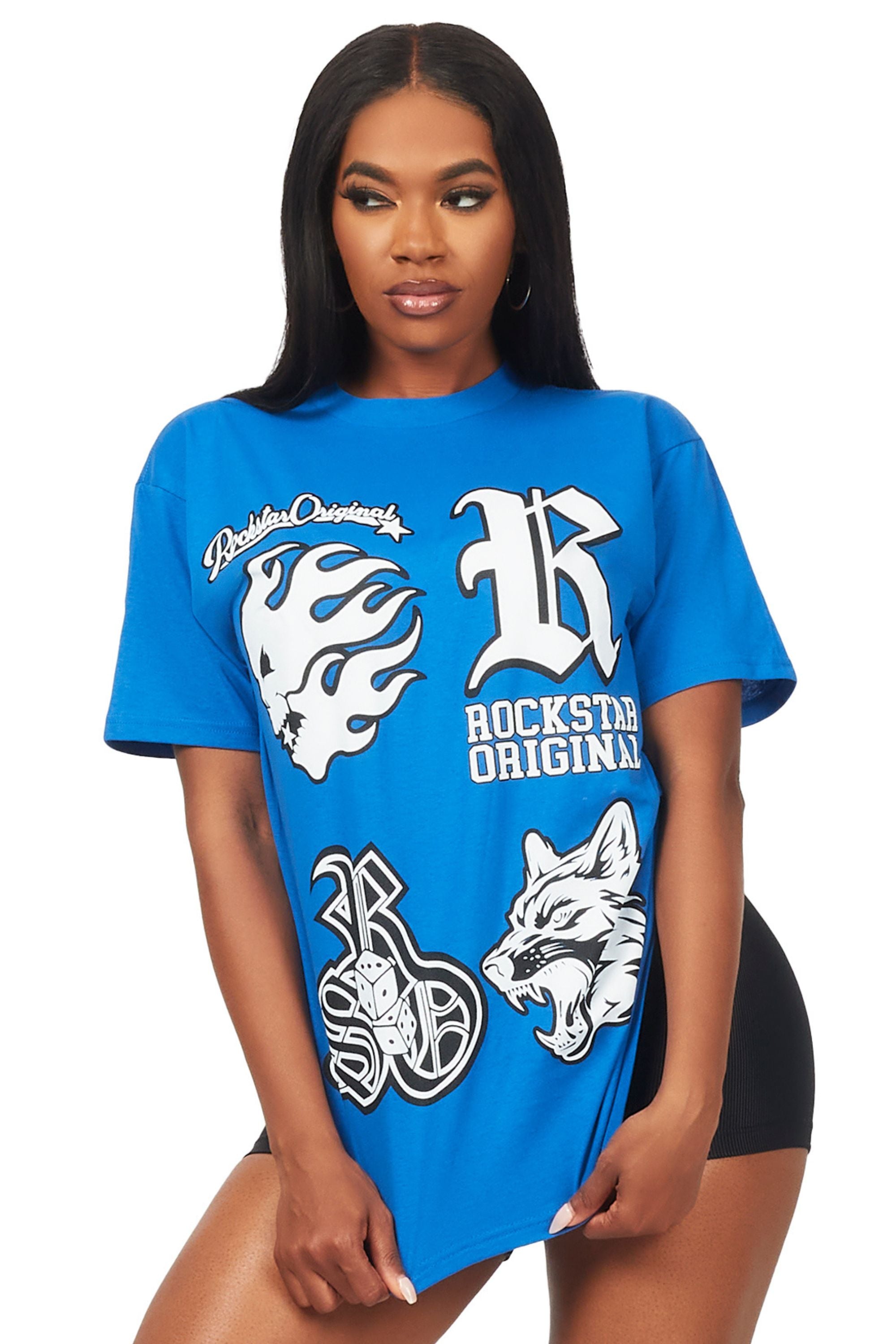 Izzo Royal Blue Oversized T-Shirt