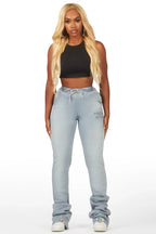 Teora Heather Grey Super Stacked Track Pant