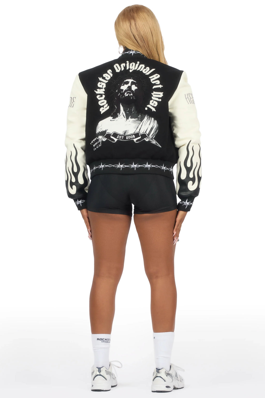 Yalanda Black Oversized Varsity Jacket