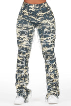 Zariyah Digital Camo Stacked Flare Jean
