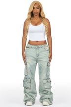 Corrie Light Wash Baggy Cargo Jean