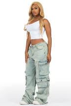 Corrie Light Wash Baggy Cargo Jean