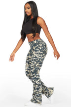 Zariyah Digital Camo Stacked Flare Jean