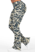 Zariyah Digital Camo Stacked Flare Jean