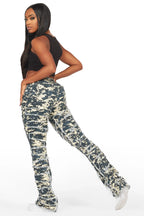 Zariyah Digital Camo Stacked Flare Jean