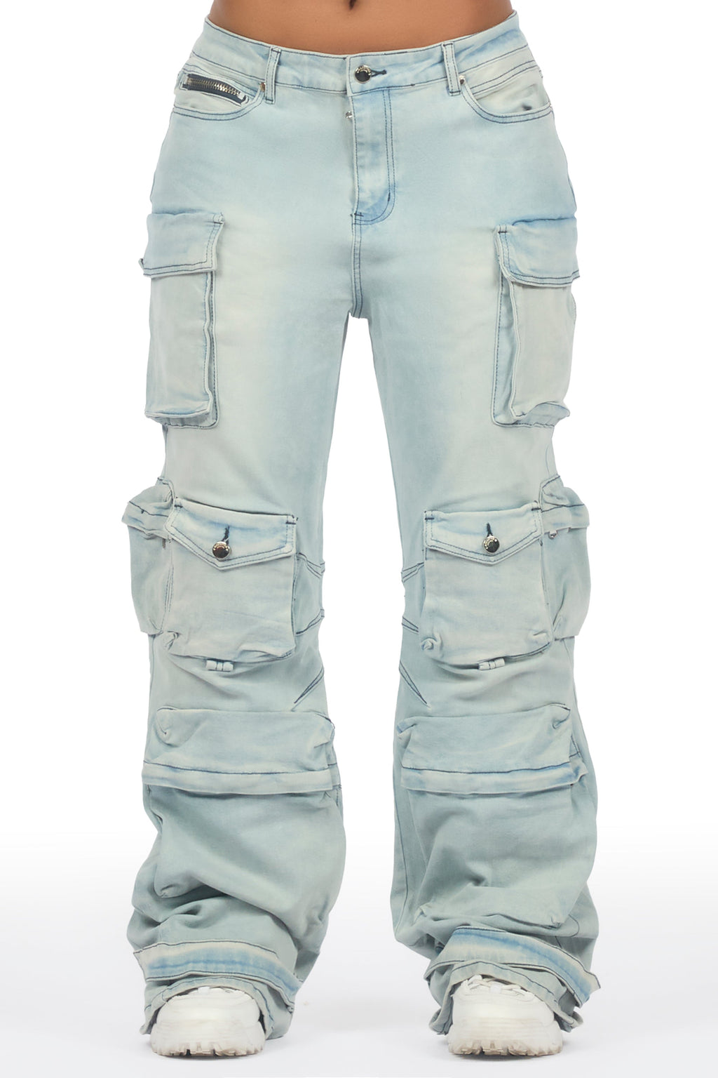 Sequoia Light Wash Baggy Cargo Jean