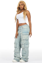 Sequoia Light Wash Baggy Cargo Jean