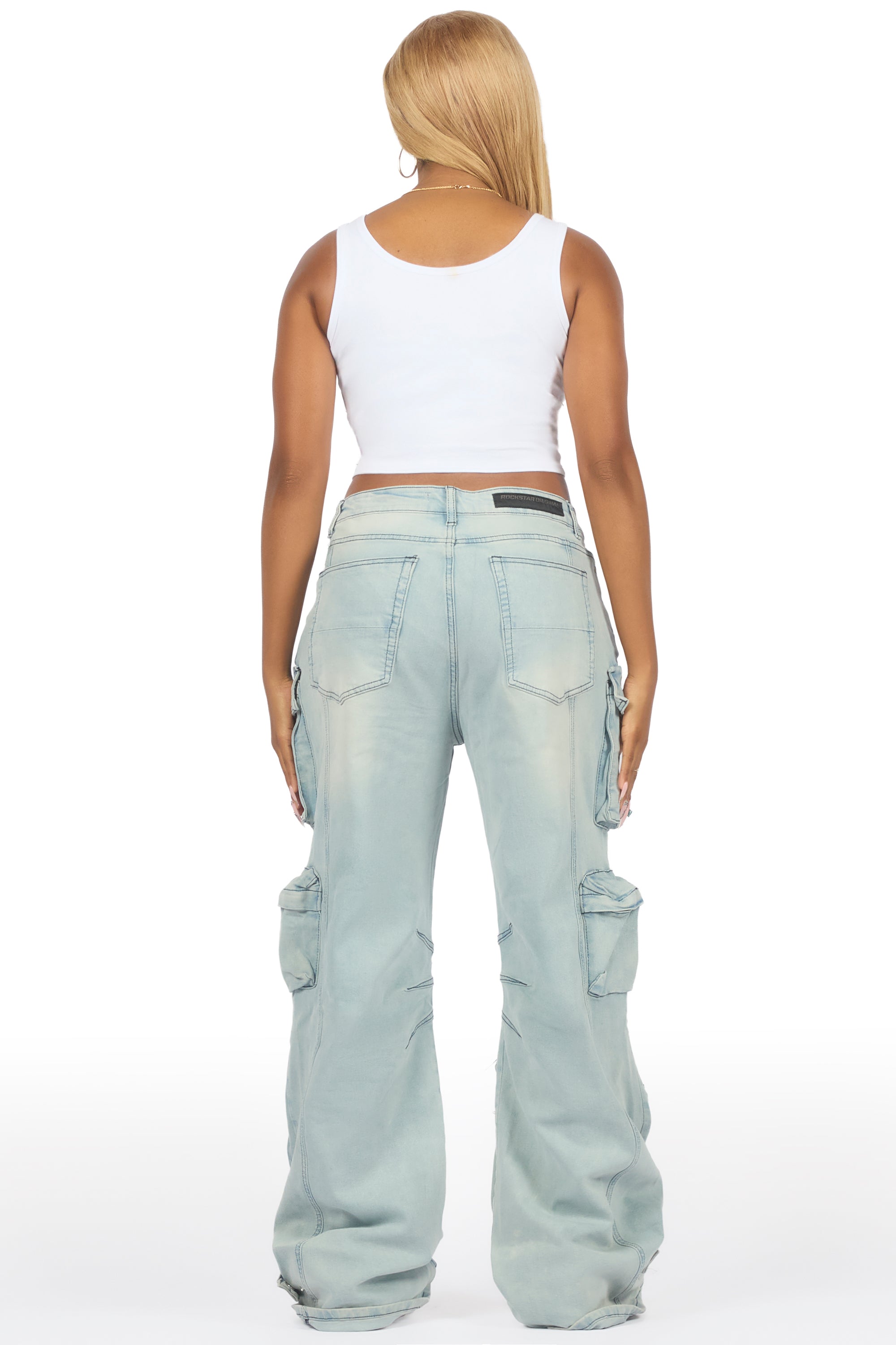 Sequoia Light Wash Baggy Cargo Jean