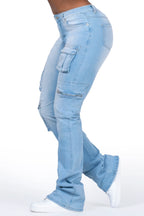 Corrine Light Wash Super Stacked Jean