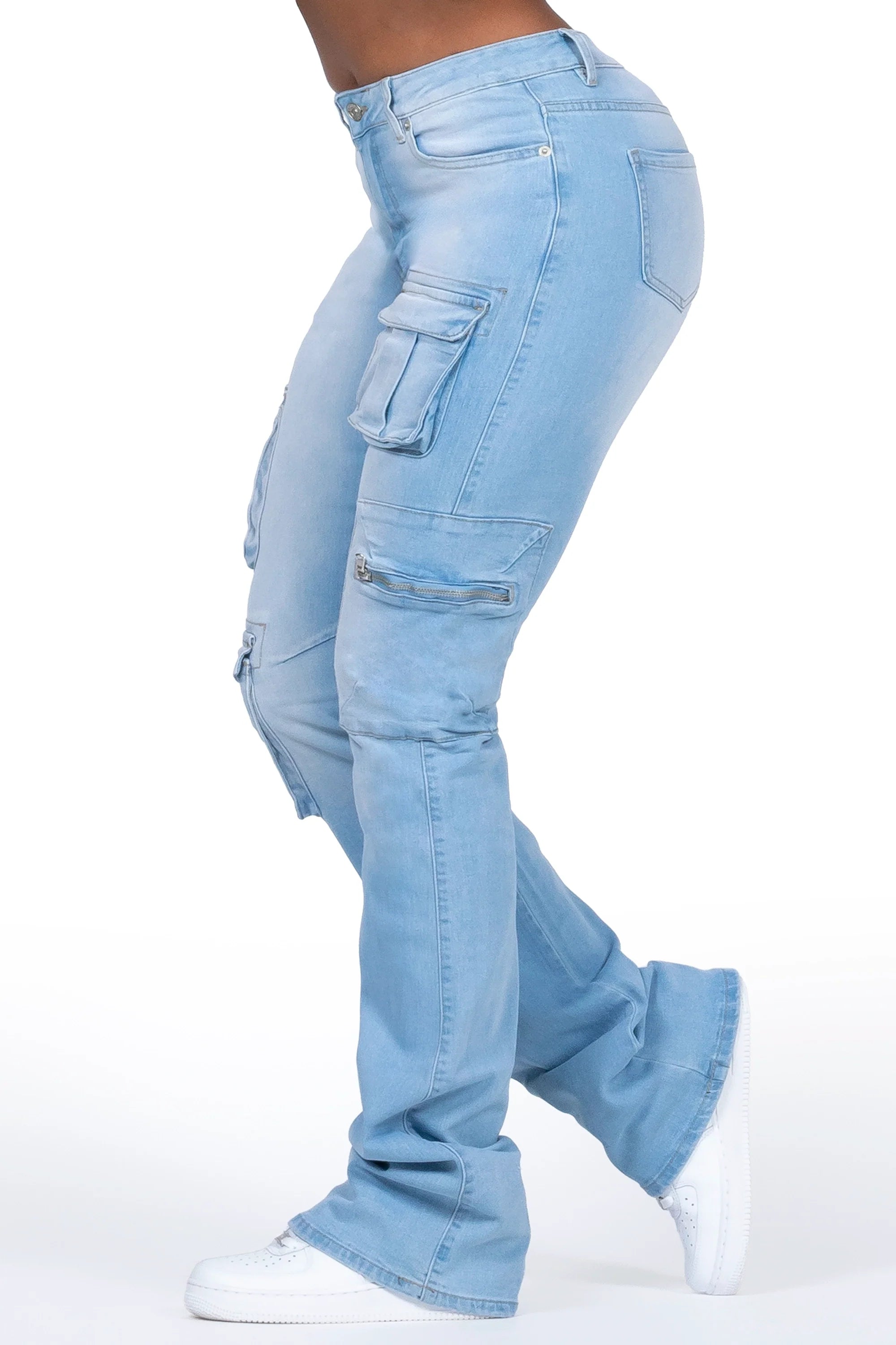 Corrine Light Wash Super Stacked Jean