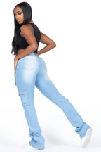 Corrine Light Wash Super Stacked Jean