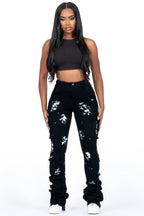 Shondrell Black Painted Super Stacked Jean
