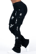 Shondrell Black Painted Super Stacked Jean