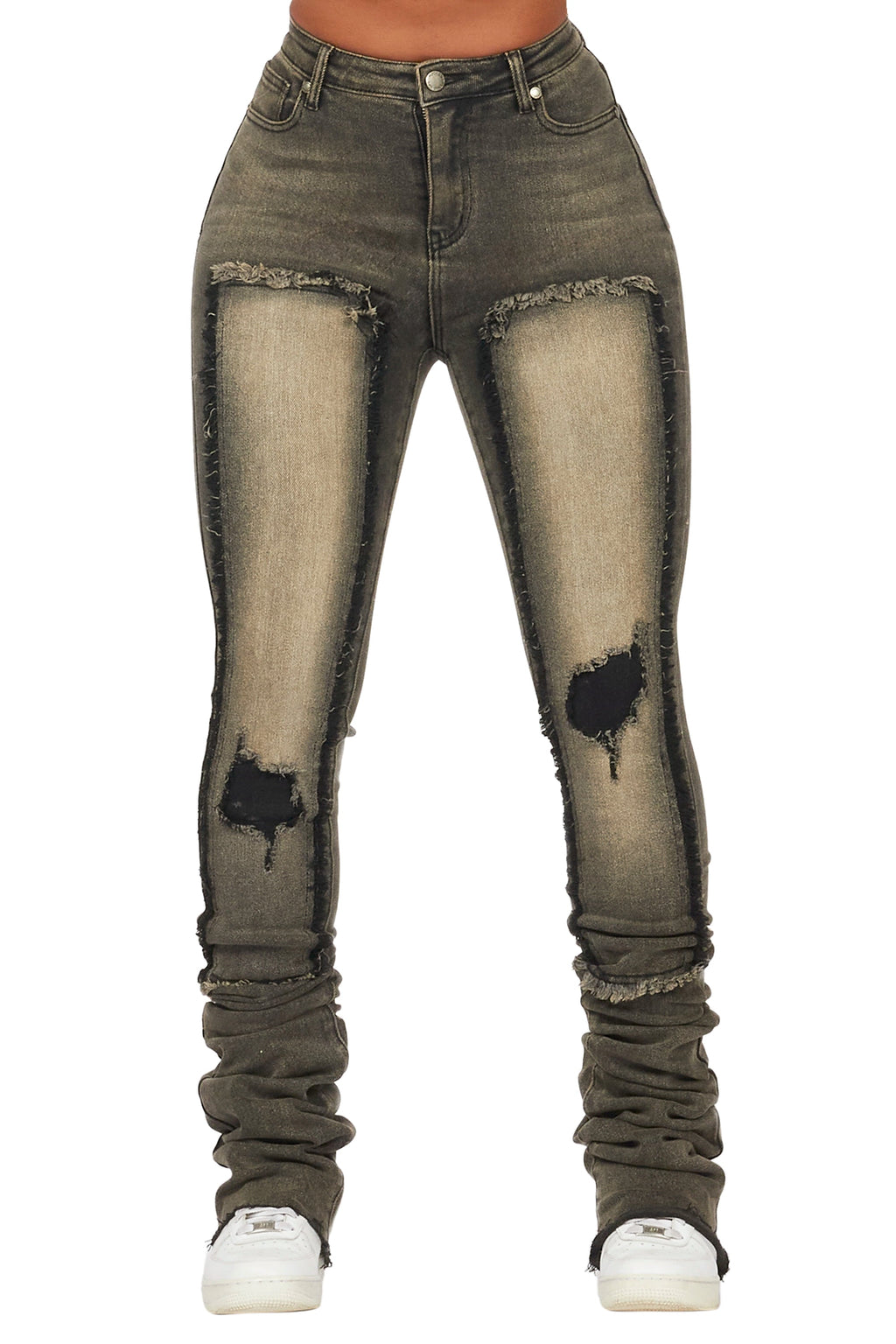 Kersten Tinted Black Wash Super Stacked Jean