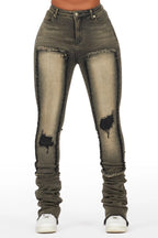 Kersten Tinted Black Wash Super Stacked Jean